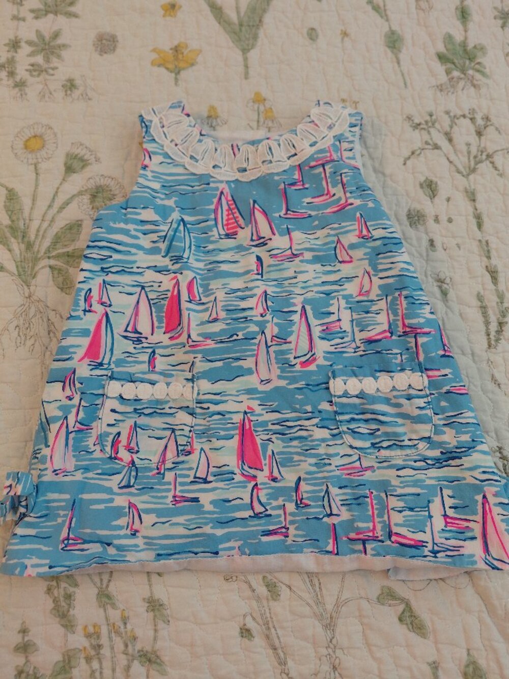 Lily Pulitzer Little Girls Dress Sailboats 18-24mo